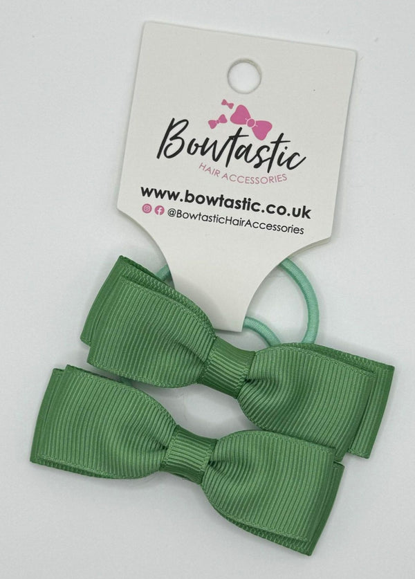 2.75 Inch Flat Bow Thin Elastic - Sage Green - 2 Pack