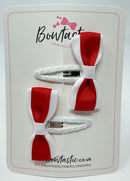2.5 Inch Tuxedo Snap Clip - Red & White - 2 Pack
