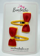 1.75 Inch Snap Clip - Red & Yellow Gold - 2 Pack
