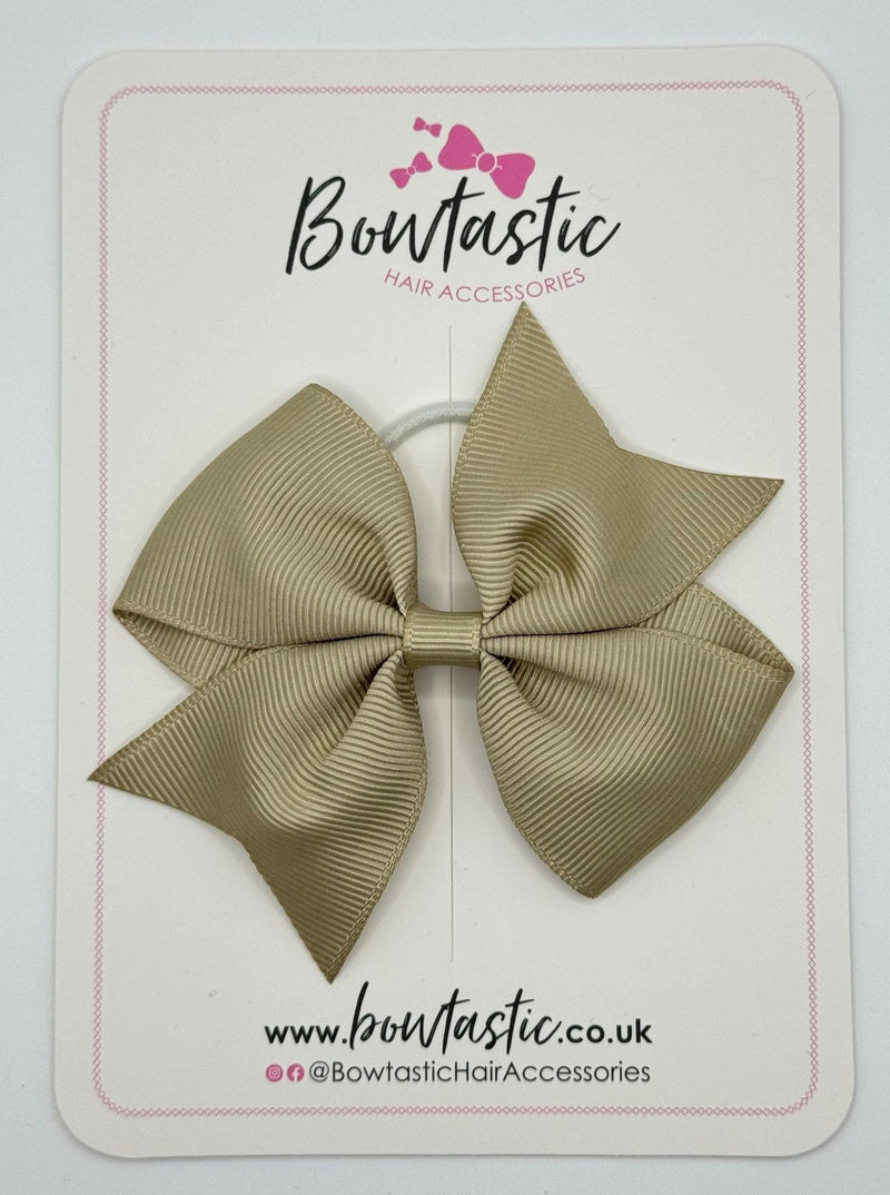 3.5 Inch Flat Bow Thin Elastic - Olive Grey