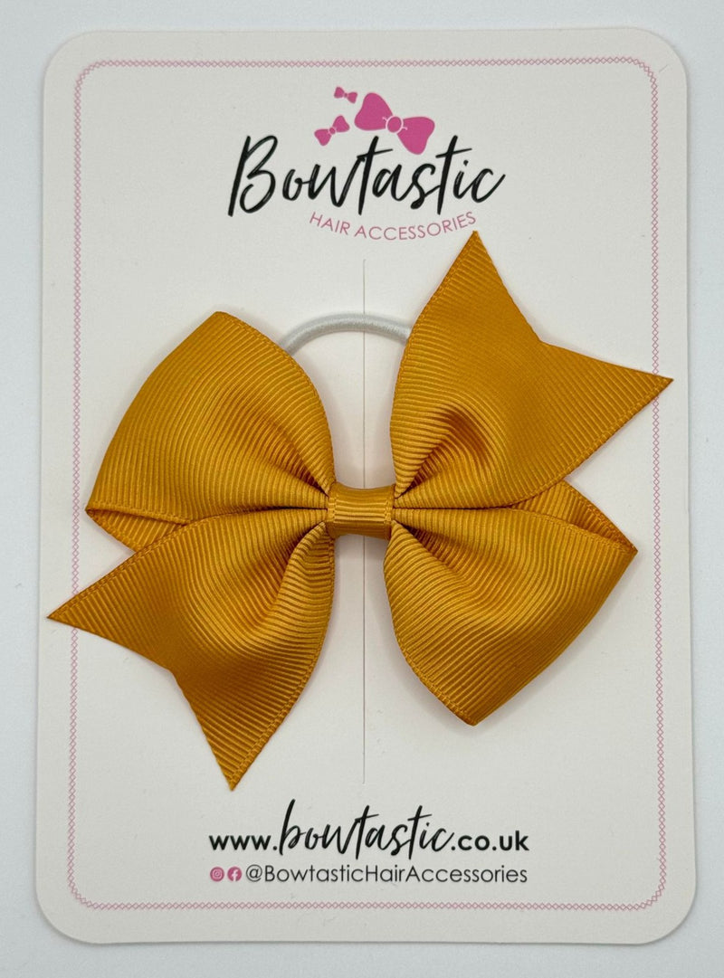 3.5 Inch Flat Bow Thin Elastic - Pale Gold