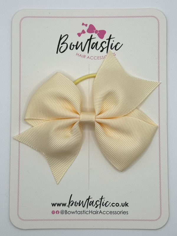 3.5 Inch Flat Bow Thin Elastic - Cream