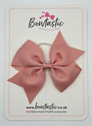 3.5 Inch Flat Bow Thin Elastic - Rosy Mauve