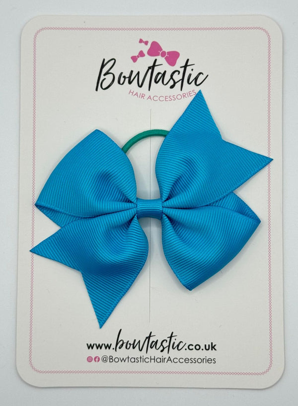 3.5 Inch Flat Bow Thin Elastic - Turquoise