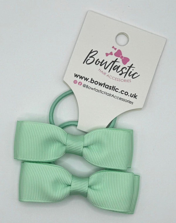 2.75 Inch Flat Bow Thin Elastic - Ice Mint - 2 Pack