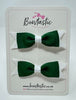 3 Inch Flat Bow - Forest Green & White - 2 Pack