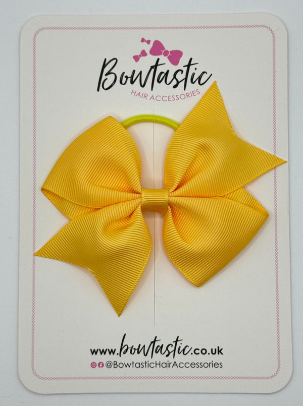 3.5 Inch Flat Bow Thin Elastic - Yellow Gold