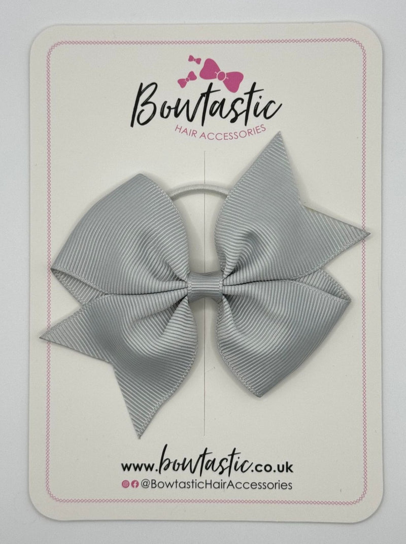 3.5 Inch Flat Bow Thin Elastic - Shell Grey