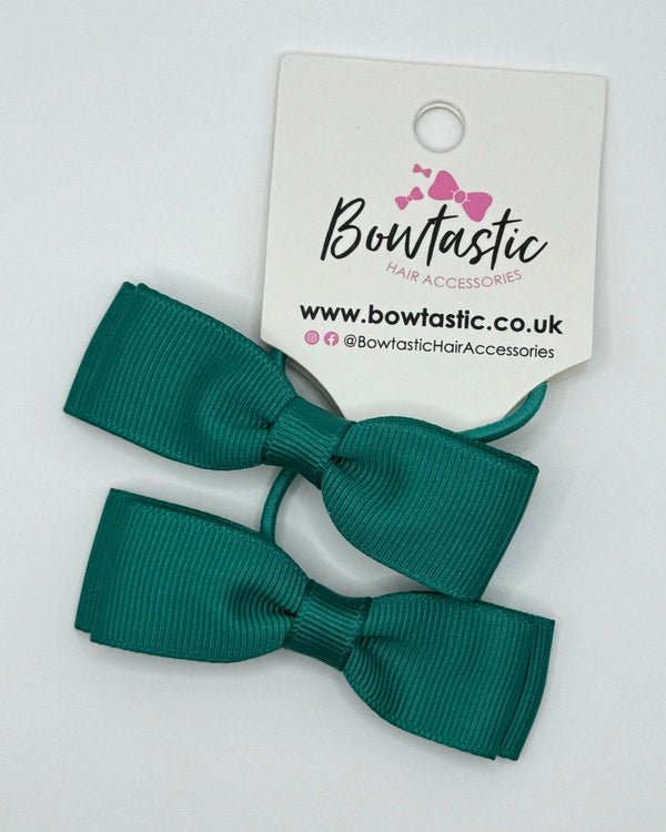 2.75 Inch Flat Bow Thin Elastic - Jade Green - 2 Pack