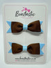 3 Inch Flat Bow - Turftan & Blue Topaz - 2 Pack