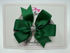 3.5 inch Butterfly Pinwheel Bow - Forest Green & Metal Grey