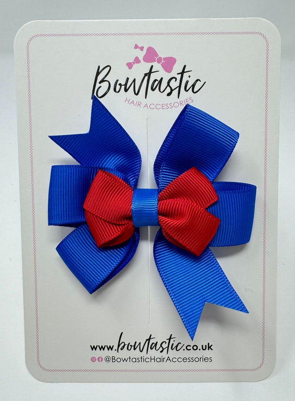 3 Inch 2 Layer Pinwheel Bow - Red & Royal Blue