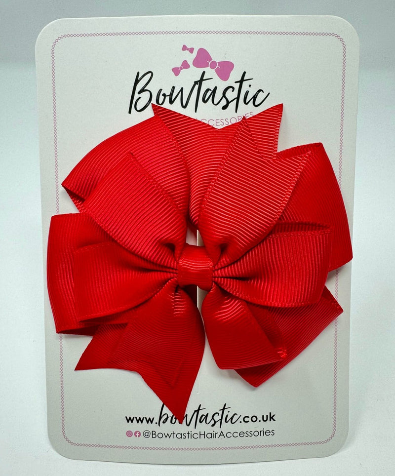 4 Inch Double Pinwheel Bow - Red