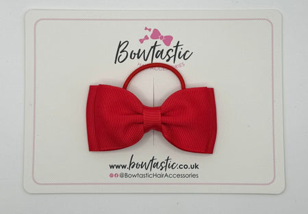3 Inch Flat Double Bow Thin Elastic - Red
