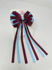 4 Inch Streamer Tail Bow - Burgundy & Blue Topaz