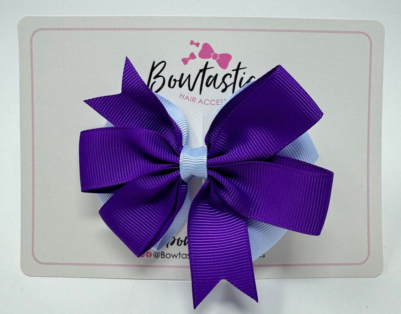 3.5 inch Butterfly Pinwheel Bow - Purple & Bluebell