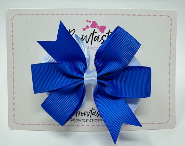 3.5 inch Butterfly Pinwheel Bow - Royal Blue & Bluebell