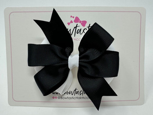 3.5 inch Butterfly Pinwheel Bow - Black & White