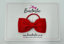 3 Inch Flat Double Bow Thin Elastic - Hot Red