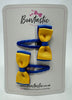1.75 Inch Snap Clip - Yellow Gold & Royal Blue - 2 Pack