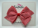4 Inch Flat Bow - Red Gingham