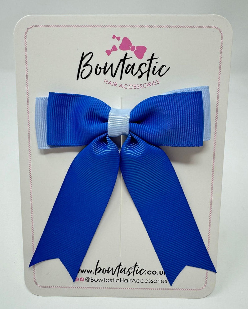 3.25 Inch Tail Bow - Royal Blue & Bluebell