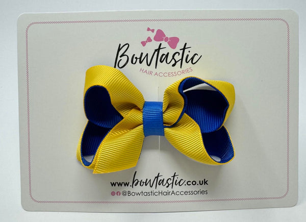 3 Inch Bow - Yellow Gold & Royal Blue