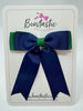 3.25 Inch Tail Bow - Forest Green & Navy