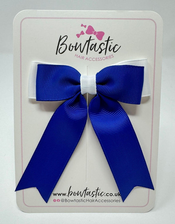 3.25 Inch Tail Bow - Cobalt & White