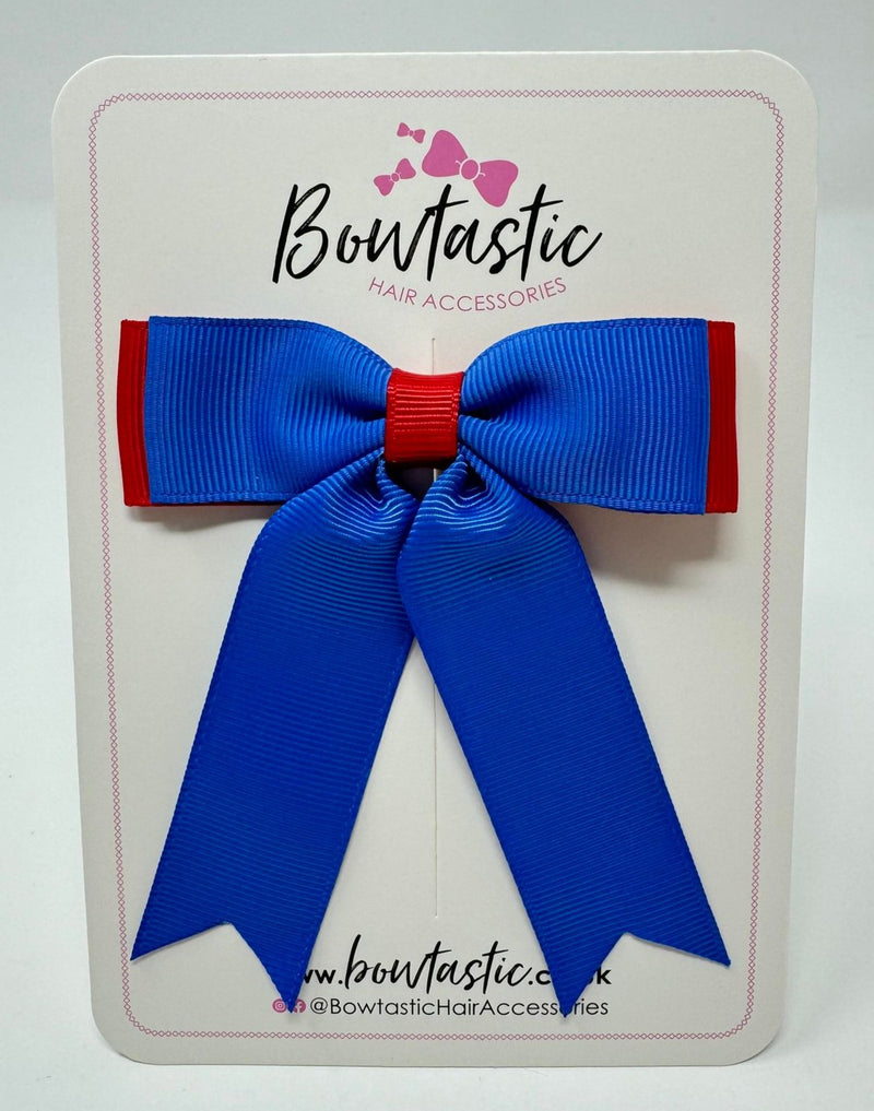 3.25 Inch Tail Bow - Royal Blue & Red