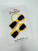 2.5 Inch Tuxedo Bow Thin Elastic - Navy & Yellow Gold - 2 Pack