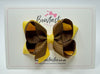 3.5 Inch 2 Layer Bow - Turftan & Yellow Gold