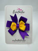 3 Inch 2 Layer Pinwheel Bow - Purple & Yellow Gold