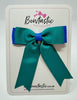 3.25 Inch Tail Bow - Jade Green & Royal Blue