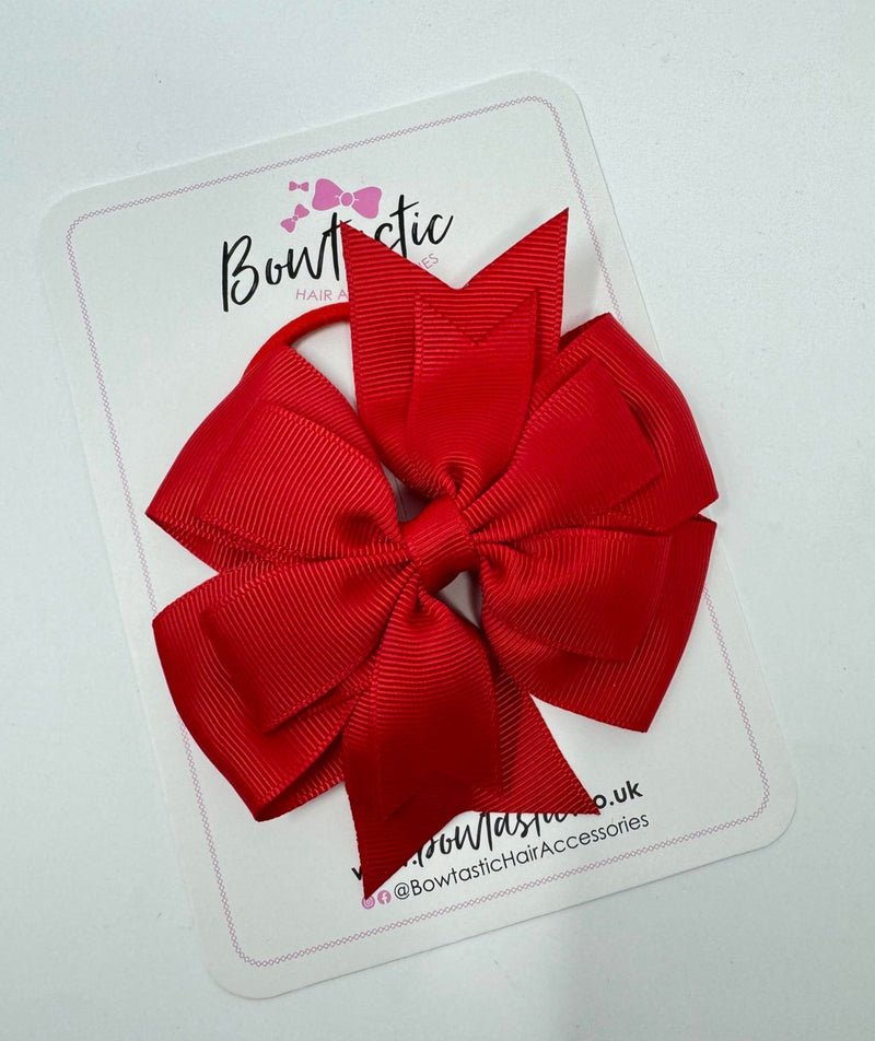 4 Inch Double Pinwheel Bow Bobble - Red