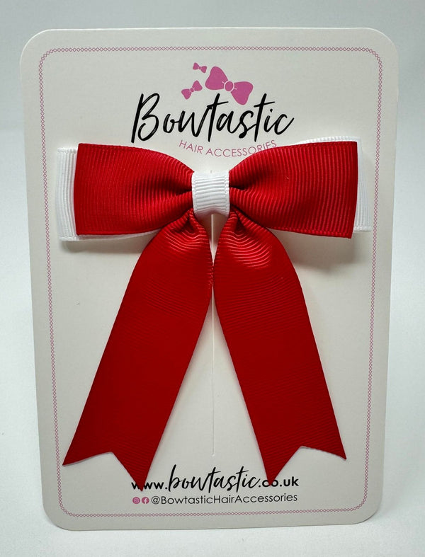 3.25 Inch Tail Bow - Red & White