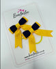 2 Inch Tail Bow Thin Elastic - Navy & Yellow Gold - 2 Pack