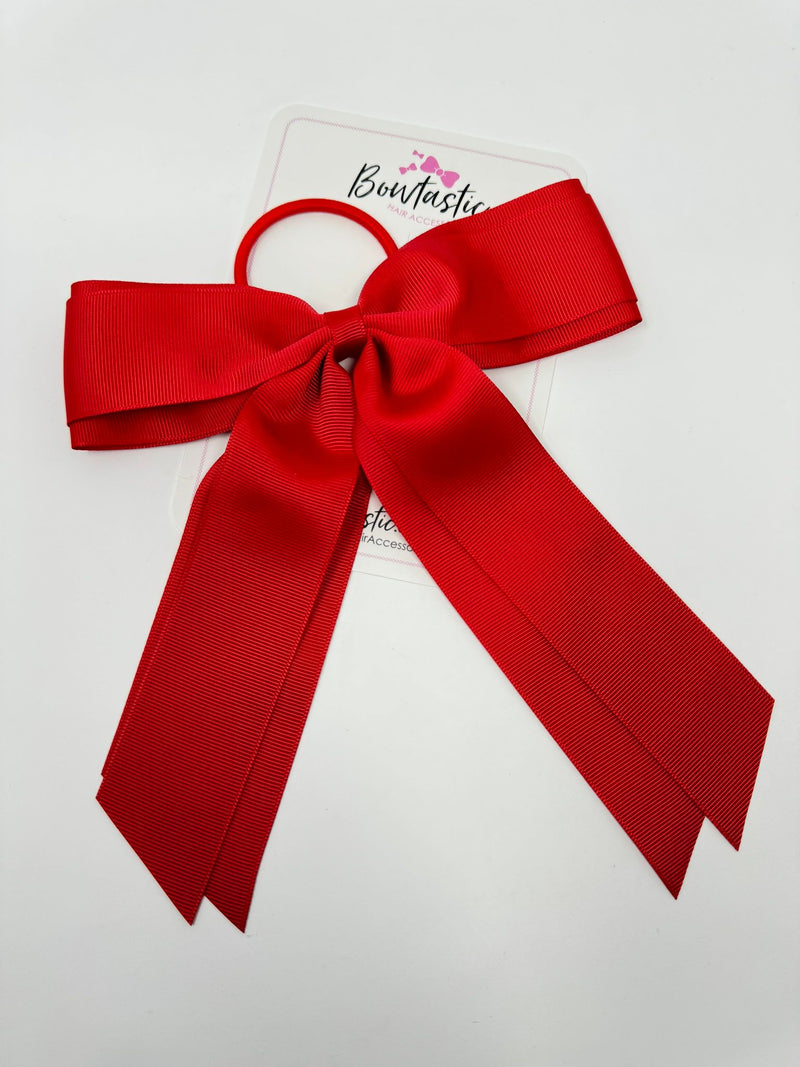 7 Inch Tail Bow Bobble - Red