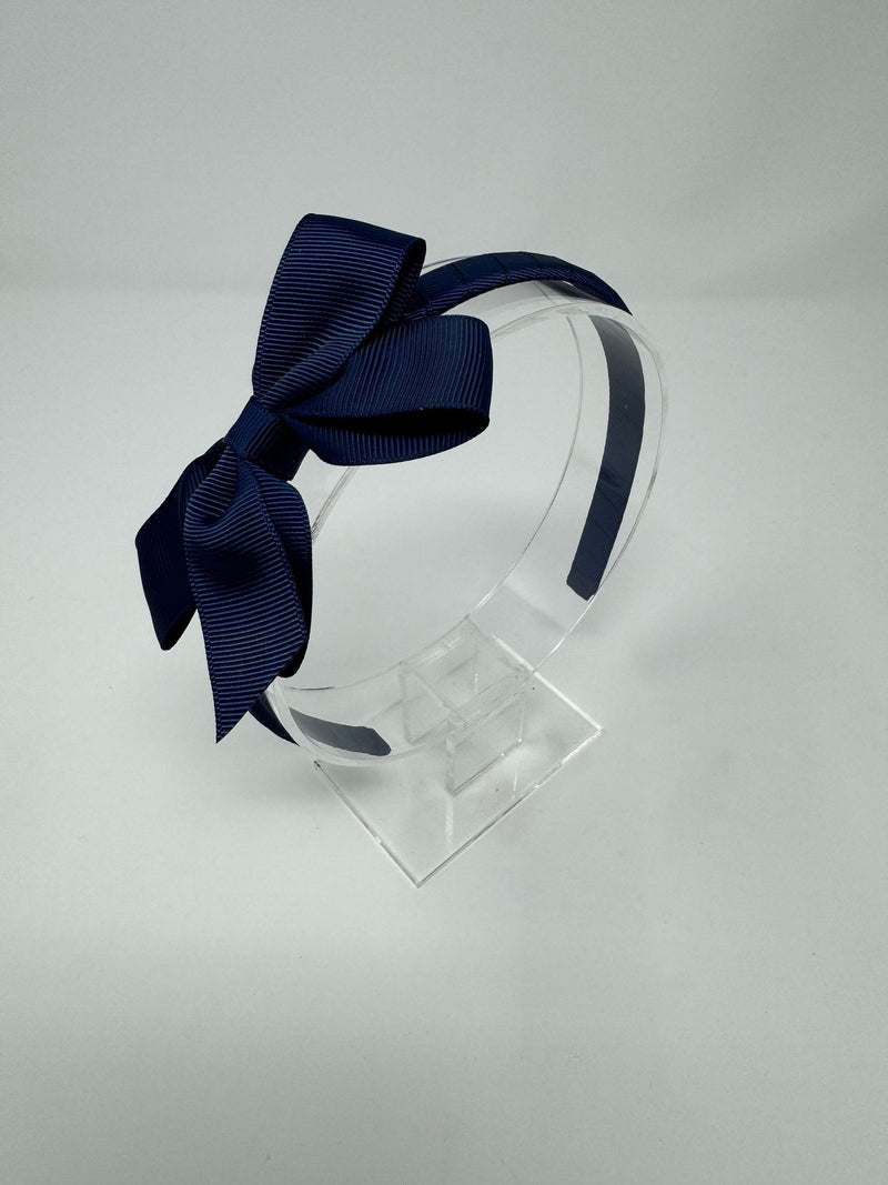 3.5 Inch Bow Alice Band - Navy