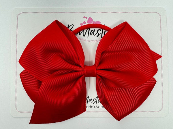 5 Inch Flat Bow Bobble - Red