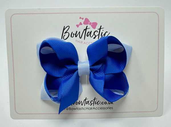 3.5 Inch 2 Layer Bow - Royal Blue & Bluebell