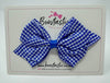 4 Inch Flat Bow - Royal Blue Gingham