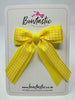 3 Inch Tail Bow - Yellow & Yellow Gingham