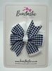 3 Inch Pinwheel Bow - Navy & White Gingham