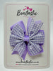 3 Inch Pinwheel Bow - Lilac & Lilac Gingham