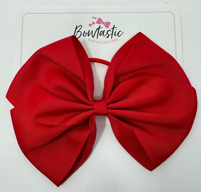 6.5 Inch Flat Bow Bobble - Red