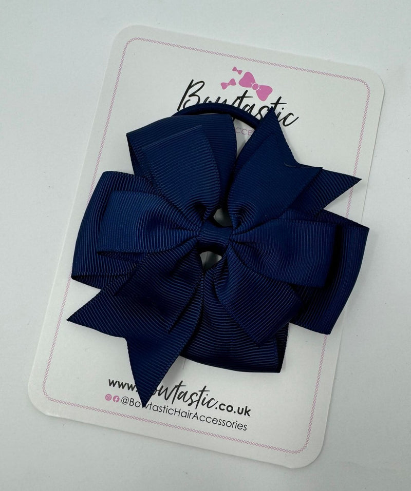 4 Inch Double Pinwheel Bow Bobble - Navy