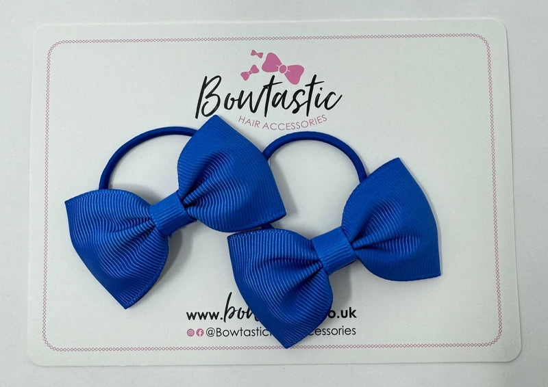 2.5 Inch Tuxedo Bow Thin Elastic - Royal Blue - 2 Pack