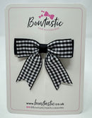 2.75 Inch Tail Bow - Black & Black Gingham