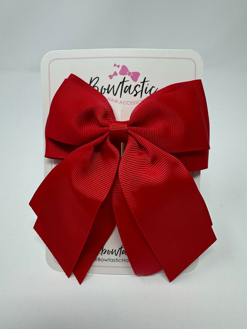 4.5 Inch 2 Layer Tail Bow - Red